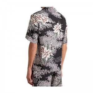22ss Amiri Flower Silk Shirt Men/Women