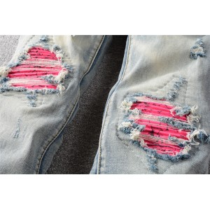 Amiri jeans blue with red denim