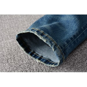 670 amiri red hole blue jeans pants