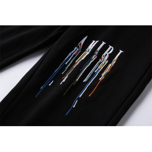 Amiri Colorful Drop Embroidered Fonts Sweat Pants Black