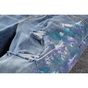 635 Аmiri color ink hole jeans blue