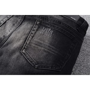 607 amiri knee zipper jeans black