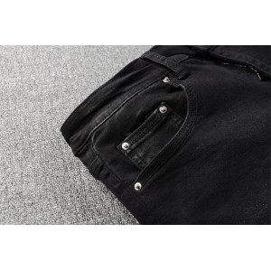 #817 amiri cubitt print jeans black
