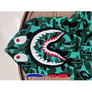 Bape Green Camo Shark Hoodie Full Zip Up