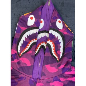 BAPE Color Camo Shark Wide Full Zip Double Hoodie