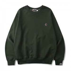 Bape Classic Small Embroidered Logo Crewneck Sweatshirt (Black/Green/Red/Grey)