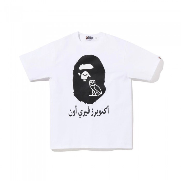 Bape x OVO Arabic Fonts T-Shirts White Black