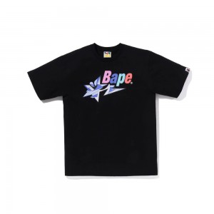 Bape A Bathing Ape Colorful Star Logo T-Shirts White Black