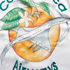 Casablanca Orange Airways Silk Short Sleeve Shirt White