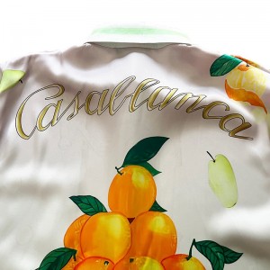 Casablanca Orange Bamboo Silk Shirt