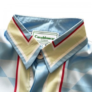 Casablanca rhombus logo swan silk shirt