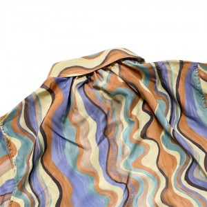 Casablanca Letter Wave Striped Silk Short Sleeve Shirt