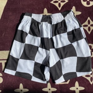EE Eric Emanuel Black White Checkered Shorts