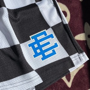 EE Eric Emanuel Black White Checkered Shorts