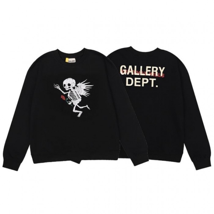 Gallery dept the rose skull crewneck sweatshirt black