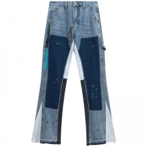 Gallery Dept stitching bell-bottom jeans blue