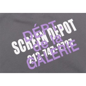 Gallery Dept white purple letter crewneck sweatshirt grey