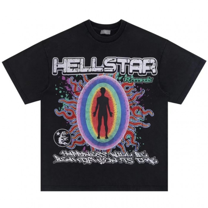 Hellstar studios colored circle tee black grey