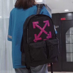 Off White Pink Logo Backpack