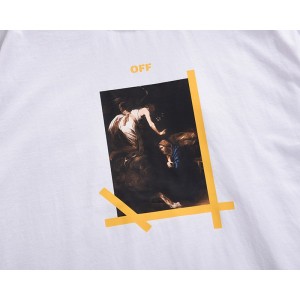 Off White OW 22SS Yellow Logo T-Shirt Black White
