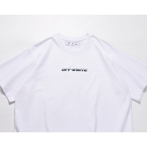 Off White Split Color Logo T-Shirt White Black