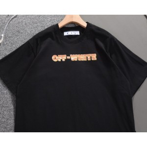 Off White 22SS Frozen Orange Logo T-Shirt (Black/White)