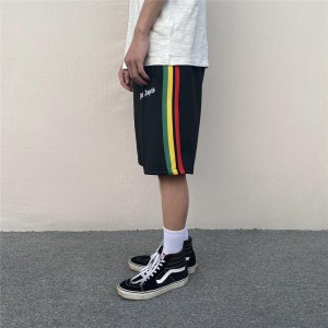 Palm Angels 3 color Stripe Shorts Black