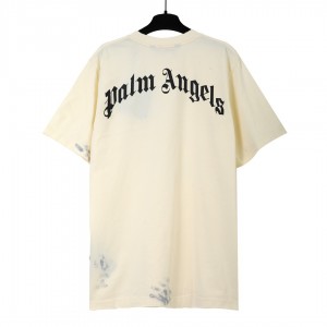 Palm Angels Painted Palm Tree T-Shirt Beige