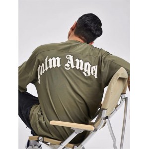 Palm Angels 20SS printing grass green tee