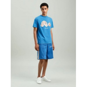 Palm Angels Bear Hoodie T-Shirt Blue