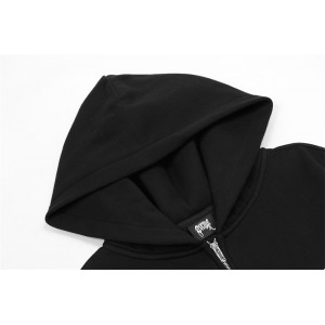 Revenge skull zipper hoodie black