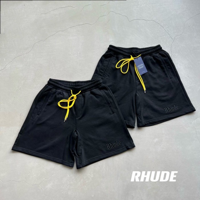 Rhude Classic Embroidery Logo Shorts Black