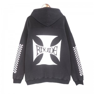 Rhude checkerboard hoodie black