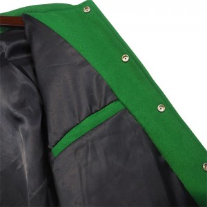 Rhude red square leather sleeves jacket green