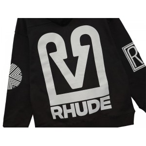 Rhude banque de rhude letters hoodie black