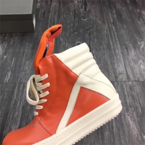 Rick Owens Triangle Orange Leather High Shoes High Top
