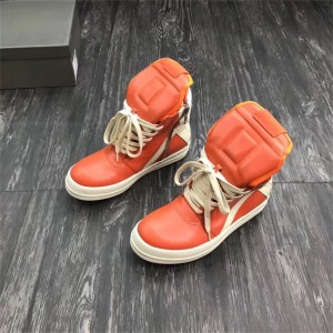 Rick Owens Triangle Orange Leather High Shoes High Top
