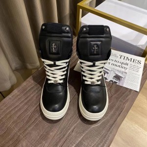 Rick Owеns x CH Hi-Street Shoes Boots High Black & White