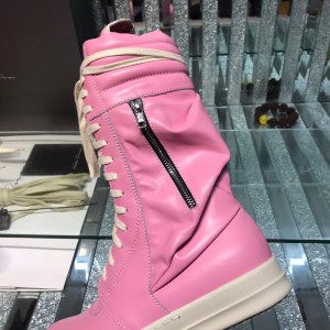 Rick Owens Hi-Street Shoes Leather High Pink High Top