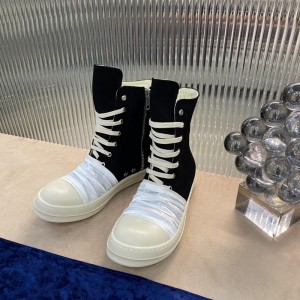 Rick Owens Hi-Street Shoes Black & White High Top