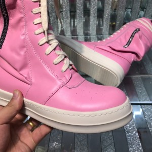 Rick Owens Hi-Street Shoes Leather High Pink High Top