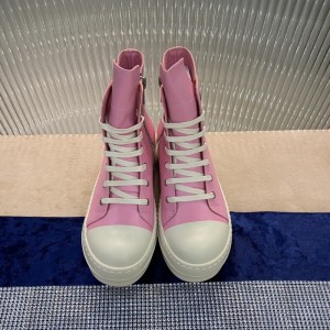 Rick Owens Hi-Street Shoes Pink Leather High Top