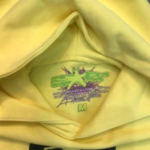 Sp5der Black Fonts Pentagram Neon Yellow hoodie