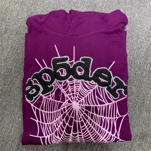 Sp5der Spider Web Hoodie Pants Tracksuit Purple