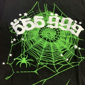 Spider Worldwide Sp5der Clothing Spider Green Web T-Shirt Black