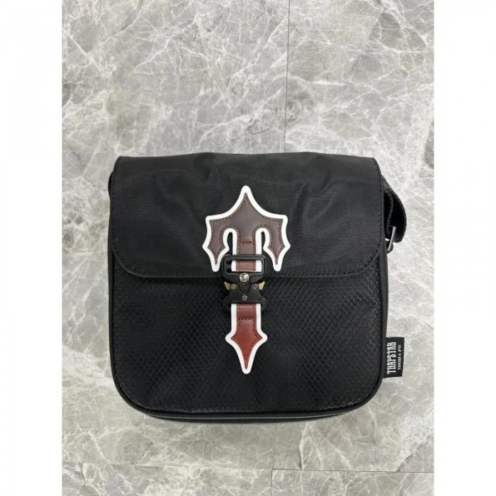 Trapstar Red Logo Messenger Bag Black